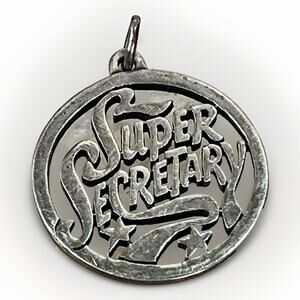 VTG James Avery Sterling Silver SUPER SECRETARY Pendant Charm 3.2g Rare Retired